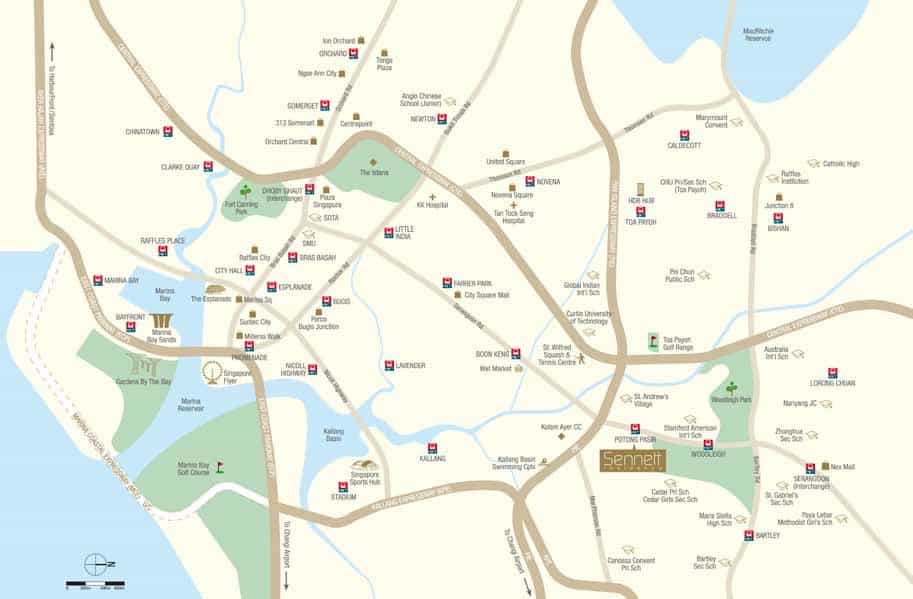 Sennett Residence Location Map